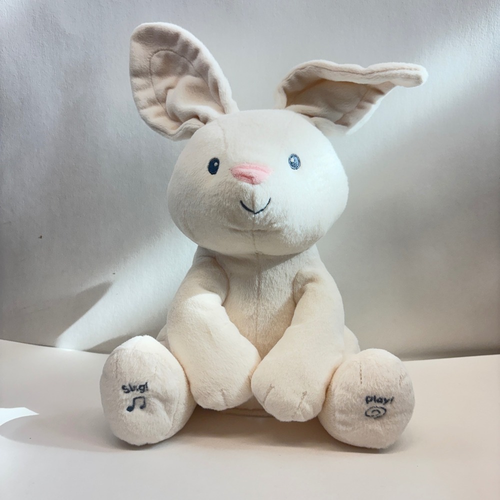 Baby GUND Flora the Bunny Animated Plush Stuffed Animal Cream White 12"